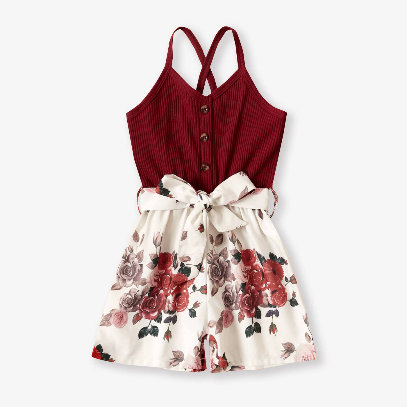 Baby / Toddler Girl Bowknot Floral Jumpsuit