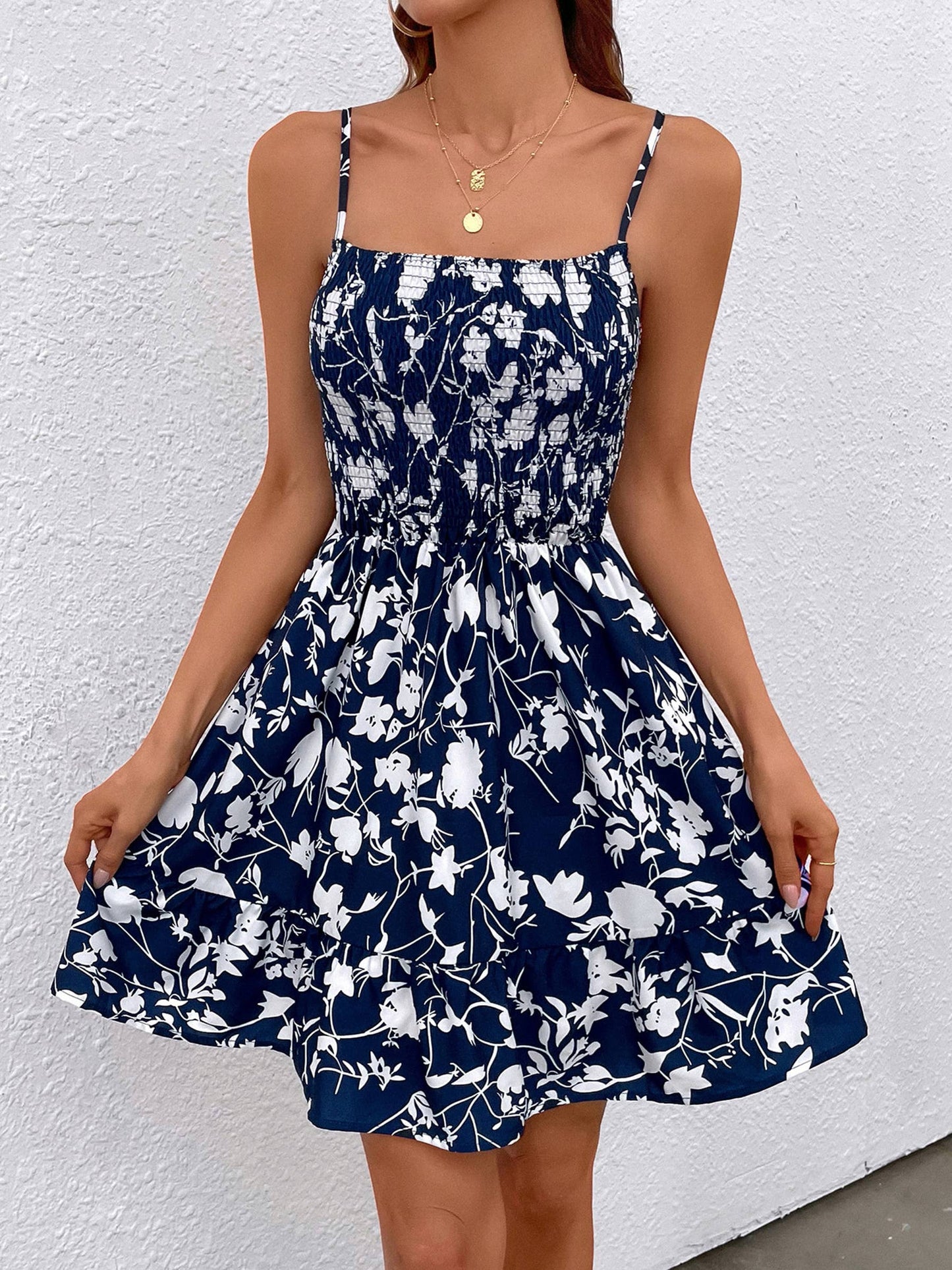Printed Waist Cinching Sexy Strapless Dress