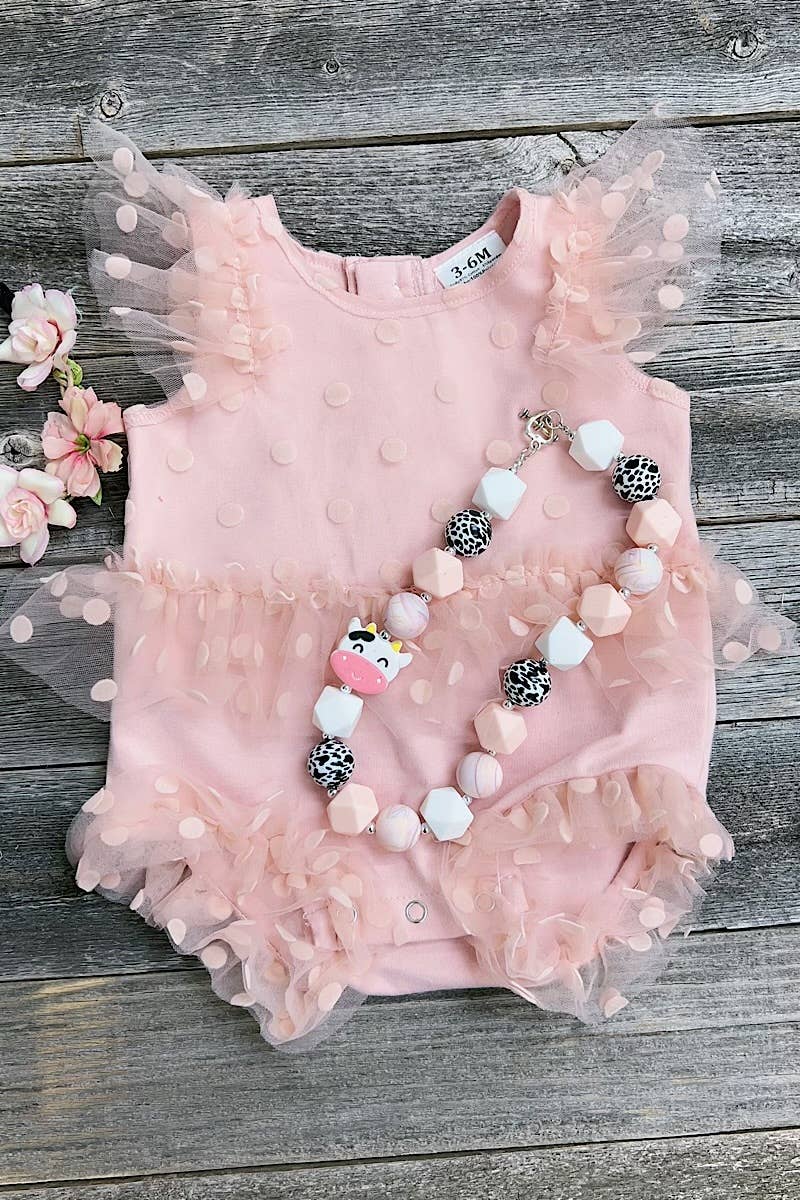 POLKA DOT SHEER MATERIAL BABY ONESIE. RPG25143005 SOL