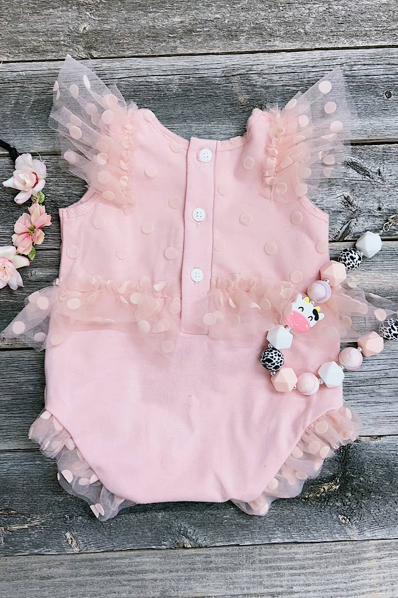 POLKA DOT SHEER MATERIAL BABY ONESIE. RPG25143005 SOL