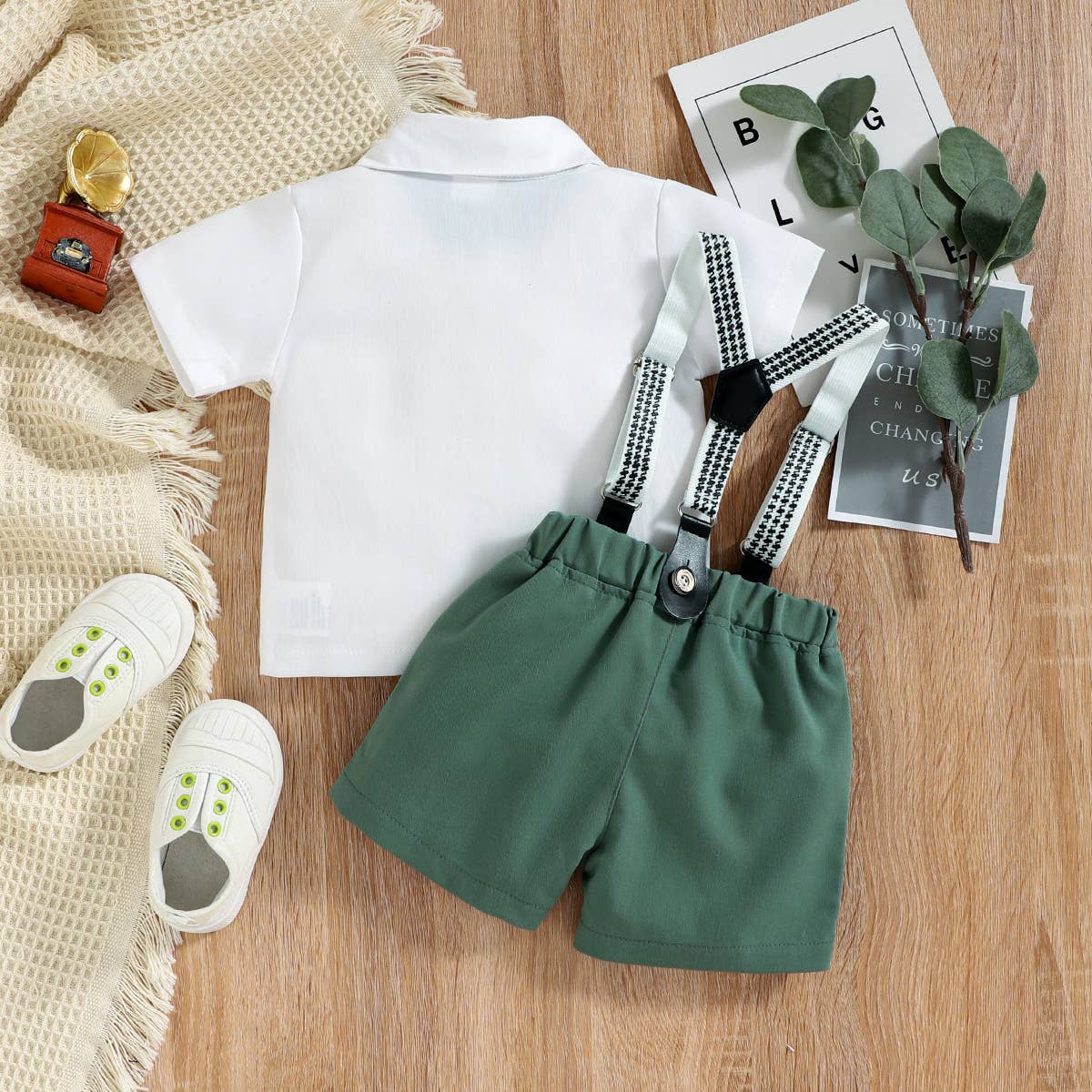 Baby Boy Party Outfit Gentle Bow Tie Shirt Shorts Set