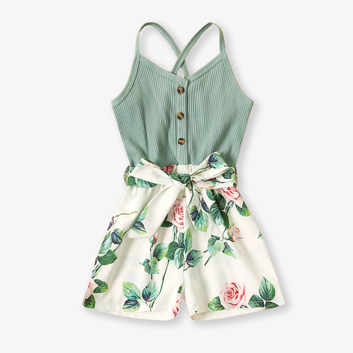 Baby / Toddler Girl Bowknot Floral Jumpsuit