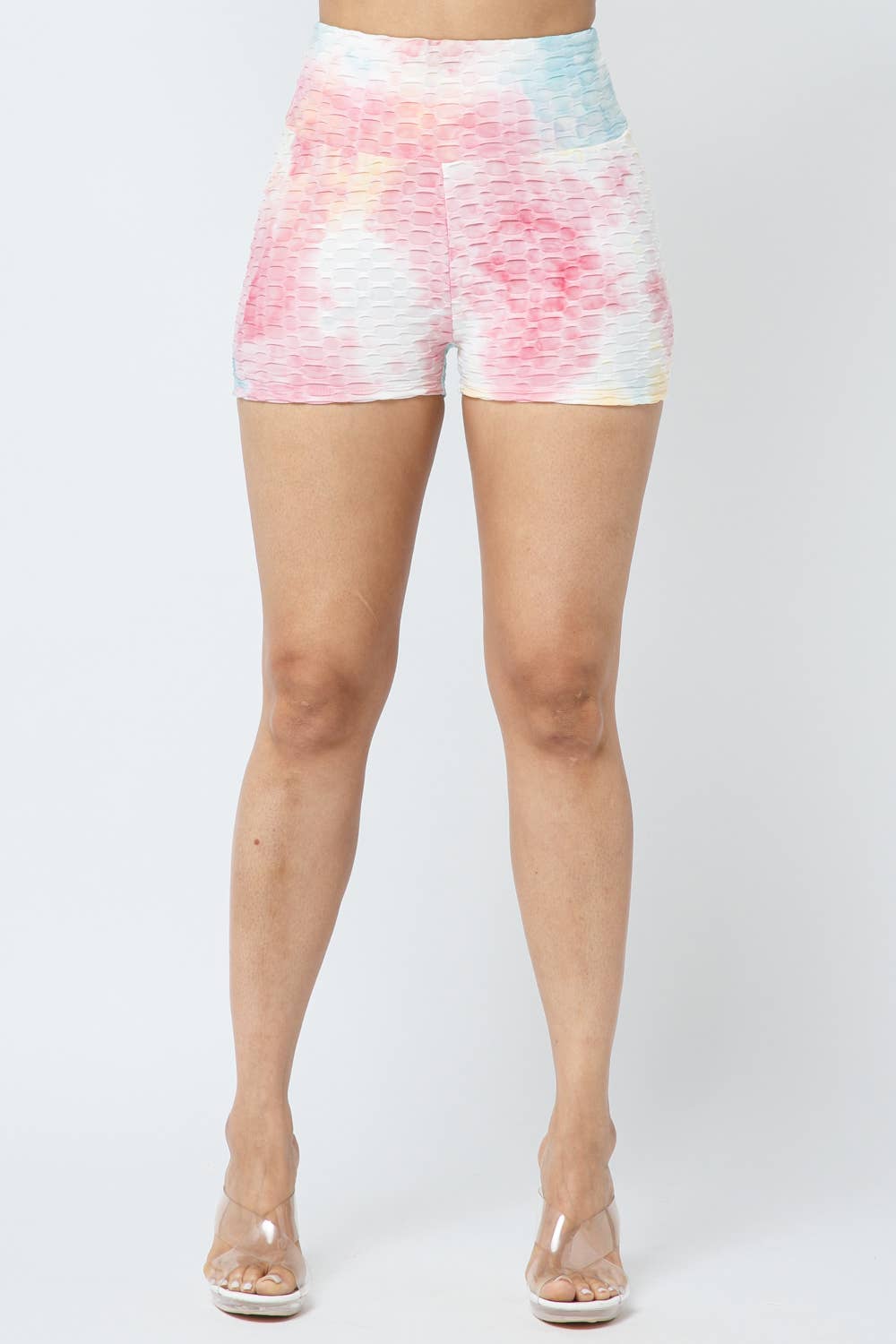 Honeycomb Jacquard Tie Dye Shorts: Pastel